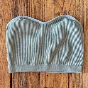 Cotton On Cropped "Bustier" Strapless Top (M, Sage Green)